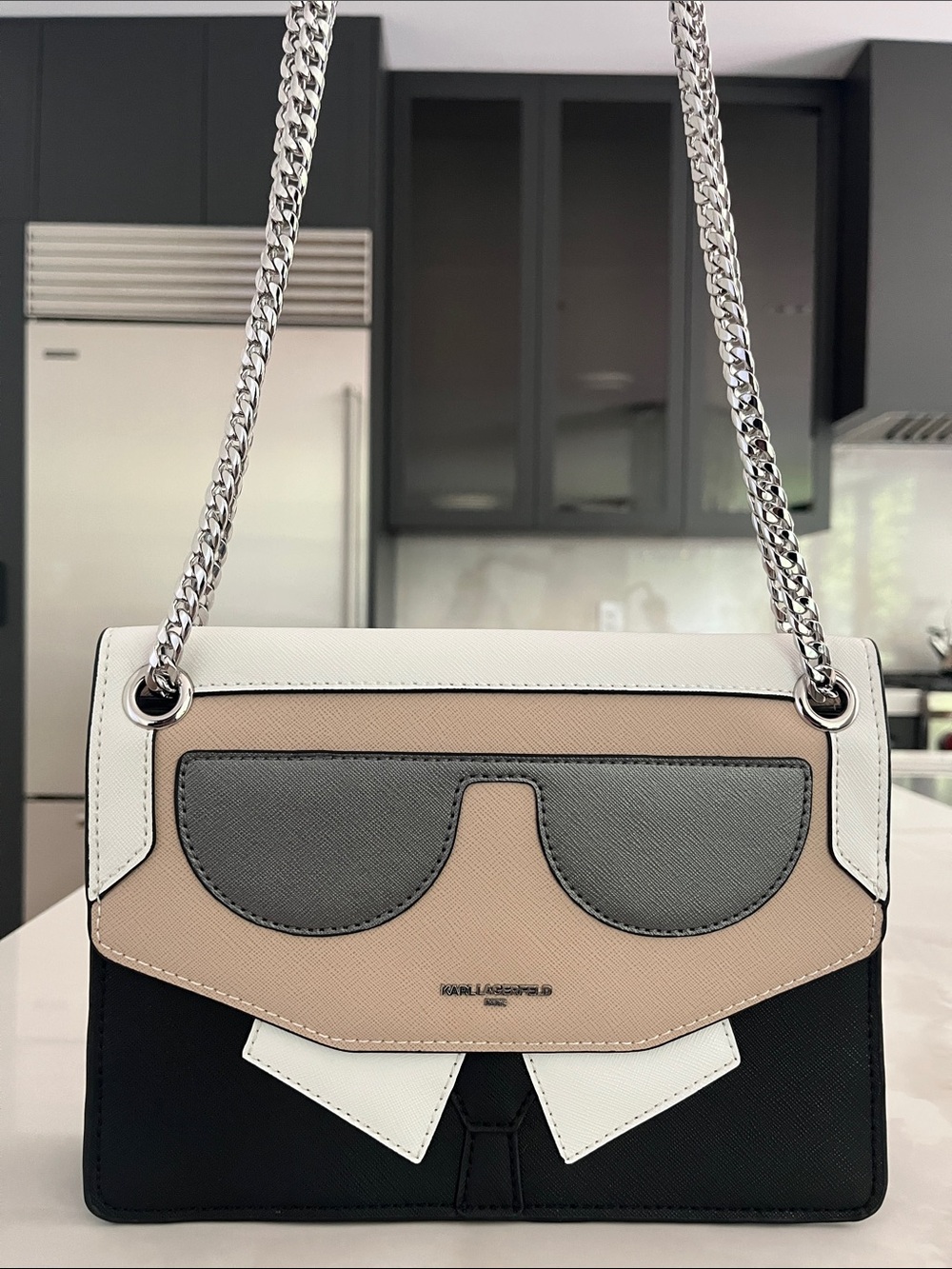 Karl Lagerfeld Bag. Karl Lagerfeld Self Portrait Bag. Crossbody Saffiano Leather - Picture 4 of 11